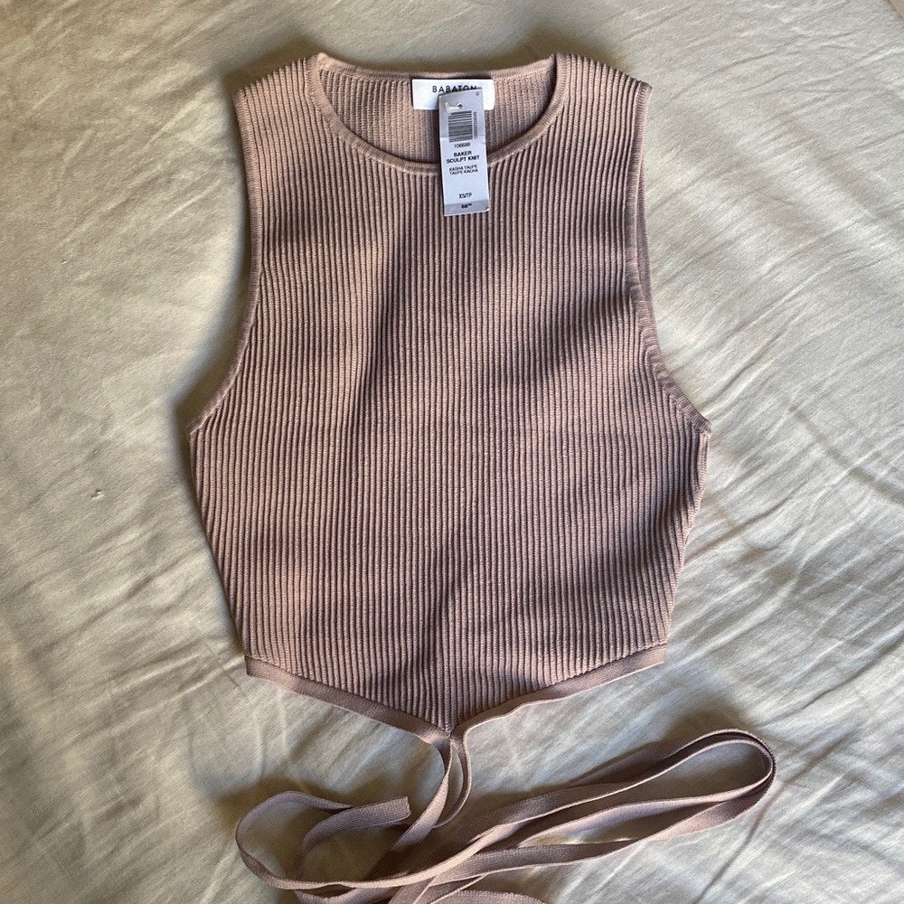 Aritzia Babaton Sculpt Knit Tank with Wrap Tie
